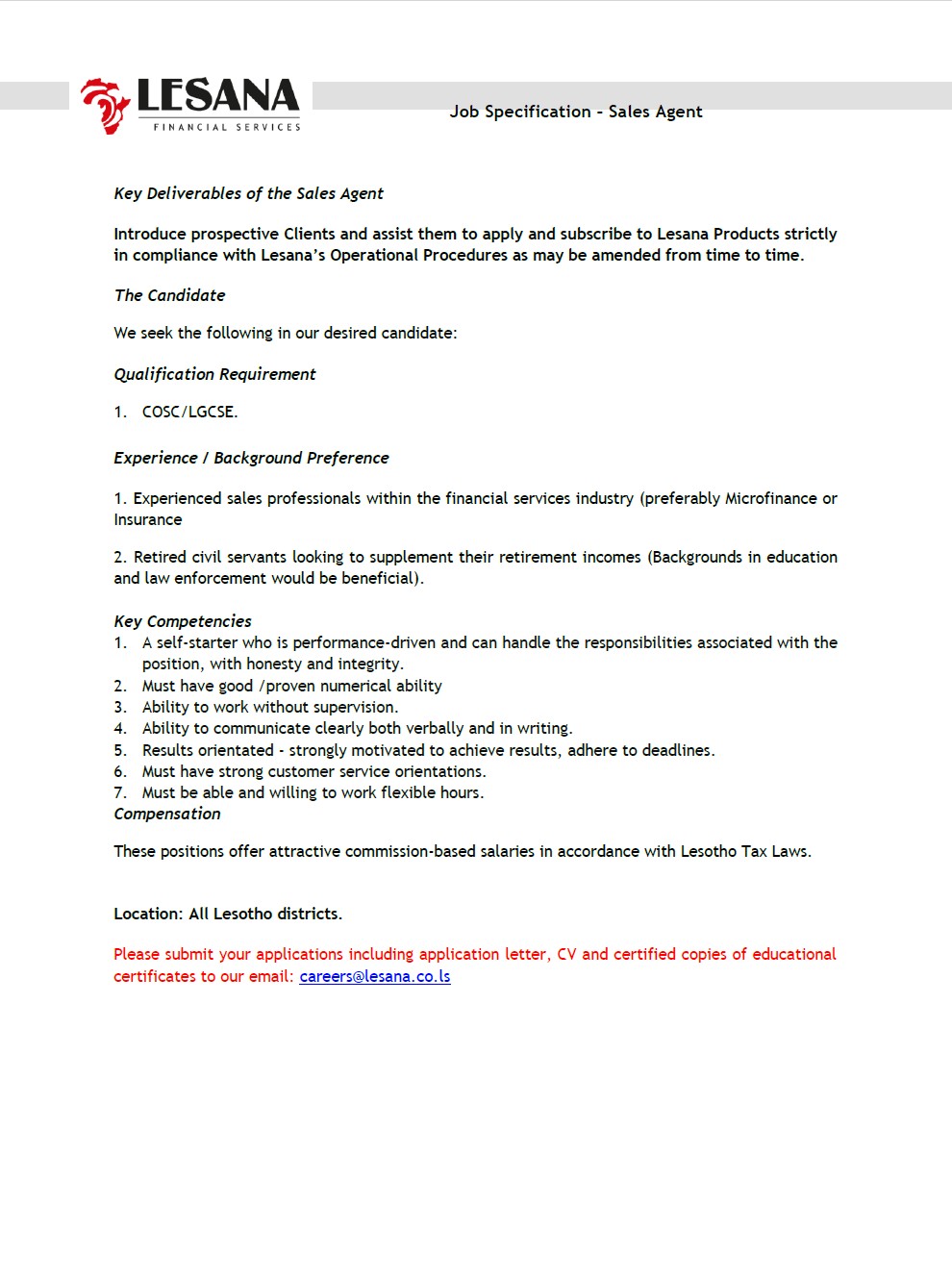 Lesana-Sales-Agents-Advert