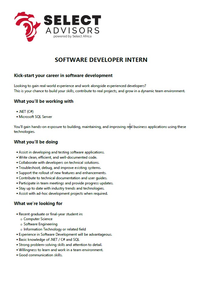 SOFTWARE DEVELOPER Select-Africa-Graphic-Designer-Website